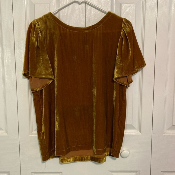 Gold Velvet Texture Loft Blouse - Picture 1 of 6